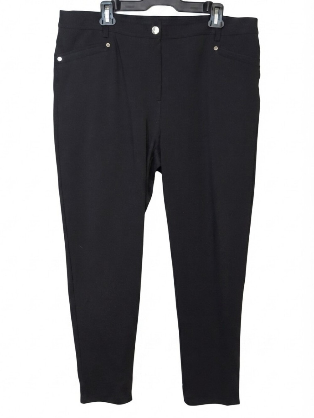 Chicos So Slimming Black Stretch Tummy Control Pants Size 3 Womens XL 16R Skinny